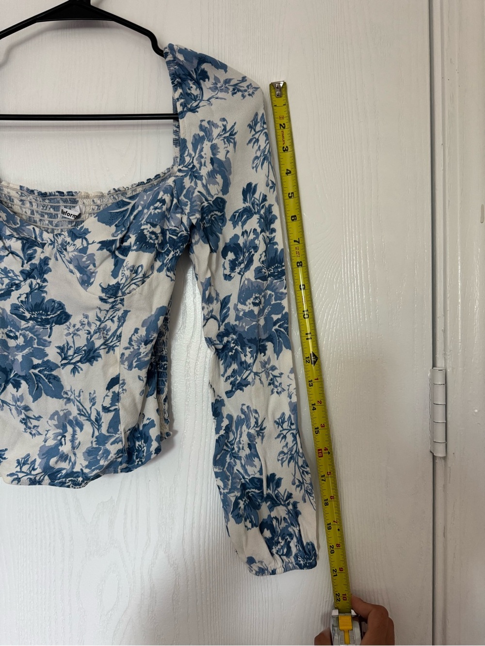 Reformation Floral Square Neck Long Sleeve Top - Picture 4 of 6